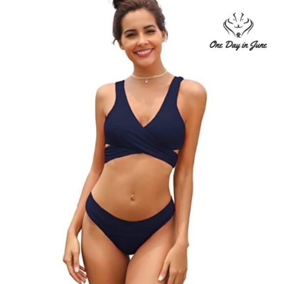 SHEKINI Other - SHEKINI Criss Cross Push-up Bandage Cheeky Bikini Size L